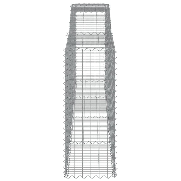 Gabionen mit Hochbogen 15 Stk 400x50x120/140cm Verzinktes Eisen