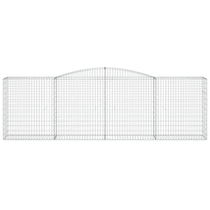 Gabionen mit Hochbogen 20 Stk 400x50x120/140cm Verzinktes Eisen