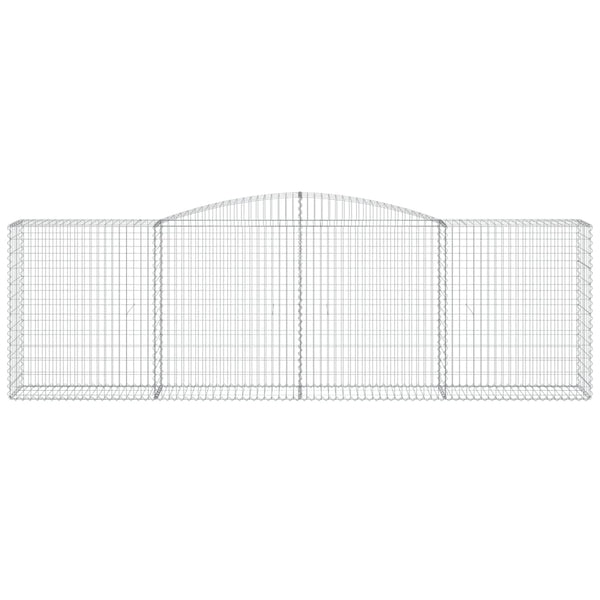 Gabionen mit Hochbogen 25 Stk 400x50x120/140cm Verzinktes Eisen