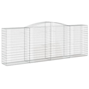 Gabionen mit Hochbogen 3 Stk. 400x50x140/160cm Verzinktes Eisen