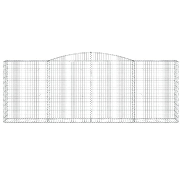 Gabionen mit Hochbogen 3 Stk. 400x50x140/160cm Verzinktes Eisen
