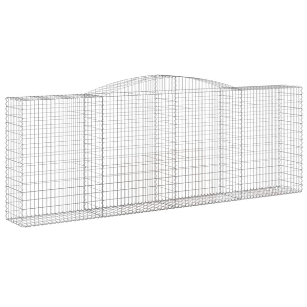 Gabionen mit Hochbogen 5 Stk. 400x50x140/160cm Verzinktes Eisen