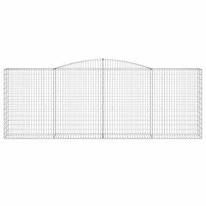 Gabionen mit Hochbogen 5 Stk. 400x50x140/160cm Verzinktes Eisen