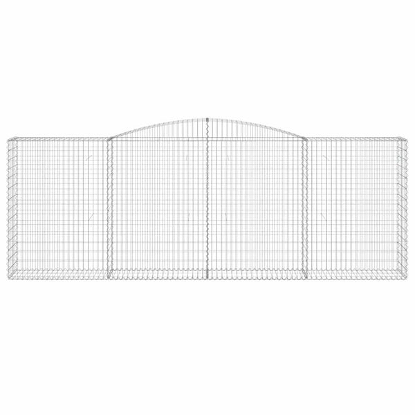 Gabionen mit Hochbogen 5 Stk. 400x50x140/160cm Verzinktes Eisen