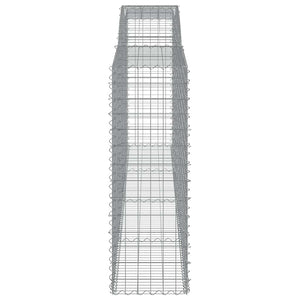 Gabionen mit Hochbogen 5 Stk. 400x50x140/160cm Verzinktes Eisen