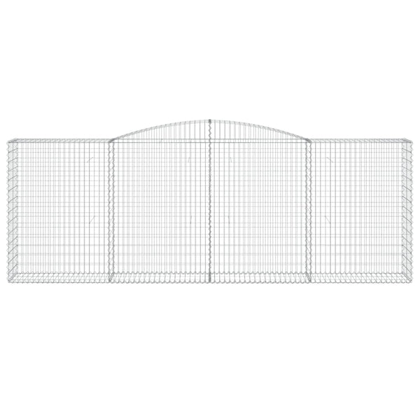 Gabionen mit Hochbogen 6 Stk. 400x50x140/160cm Verzinktes Eisen
