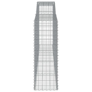 Gabionen mit Hochbogen 8 Stk. 400x50x140/160cm Verzinktes Eisen