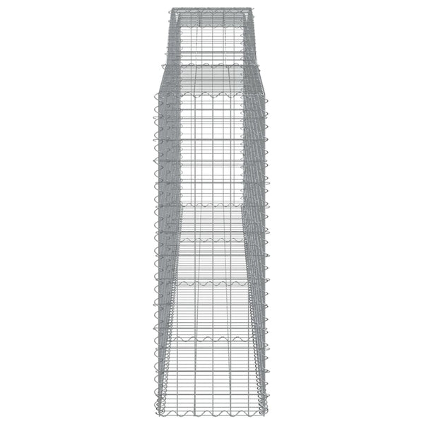 Gabionen mit Hochbogen 9 Stk. 400x50x140/160cm Verzinktes Eisen