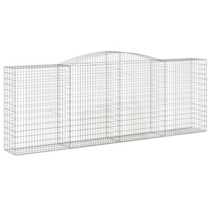 Gabionen mit Hochbogen 15 Stk 400x50x140/160cm Verzinktes Eisen