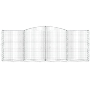 Gabionen mit Hochbogen 20 Stk 400x50x140/160cm Verzinktes Eisen