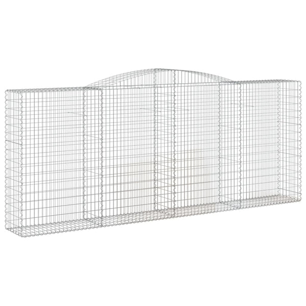 Gabionen mit Hochbogen 2 Stk. 400x50x160/180cm Verzinktes Eisen
