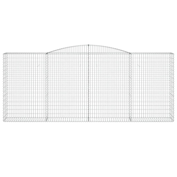 Gabionen mit Hochbogen 5 Stk. 400x50x160/180cm Verzinktes Eisen