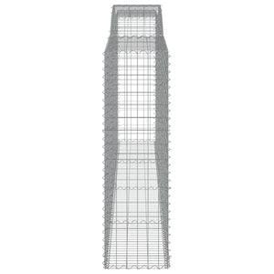 Gabionen mit Hochbogen 5 Stk. 400x50x160/180cm Verzinktes Eisen