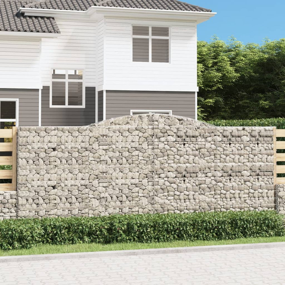 vidaXL Gabions avec arche haute 10 pcs 400x50x160/180cm Fer galvanisé