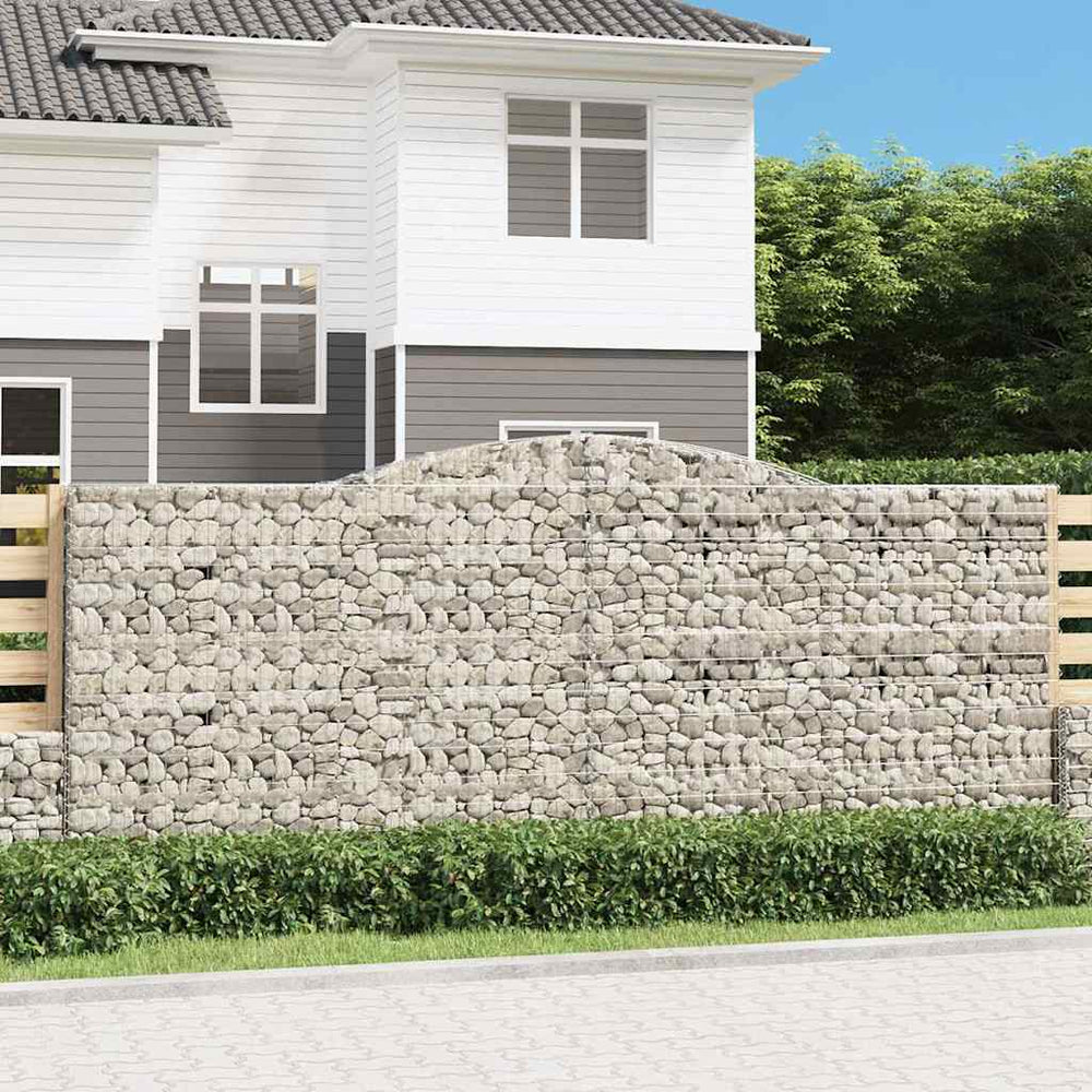 vidaXL Gabions avec arc en ogive 25 pcs 400x50x160/180cm Fer galvanisé