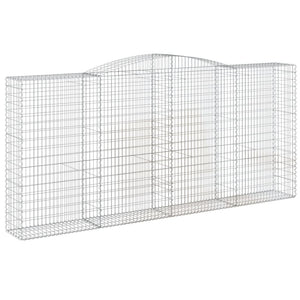 Gabionen mit Hochbogen 2 Stk. 400x50x180/200cm Verzinktes Eisen