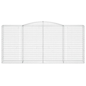 Gabionen mit Hochbogen 2 Stk. 400x50x180/200cm Verzinktes Eisen