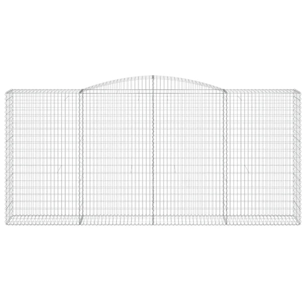 Gabionen mit Hochbogen 2 Stk. 400x50x180/200cm Verzinktes Eisen