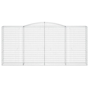 Gabionen mit Hochbogen 3 Stk. 400x50x180/200cm Verzinktes Eisen