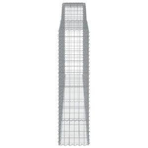 Gabionen mit Hochbogen 3 Stk. 400x50x180/200cm Verzinktes Eisen