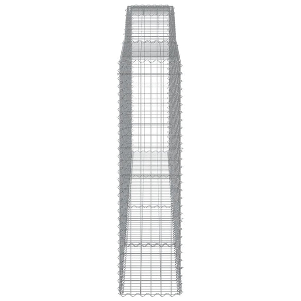 Gabionen mit Hochbogen 3 Stk. 400x50x180/200cm Verzinktes Eisen