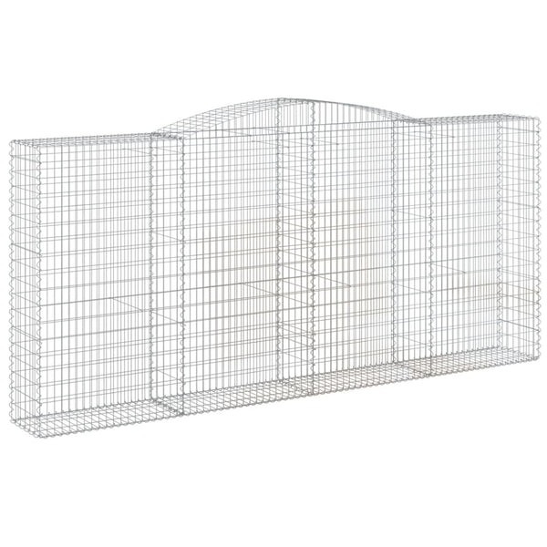 Gabionen mit Hochbogen 4 Stk. 400x50x180/200cm Verzinktes Eisen