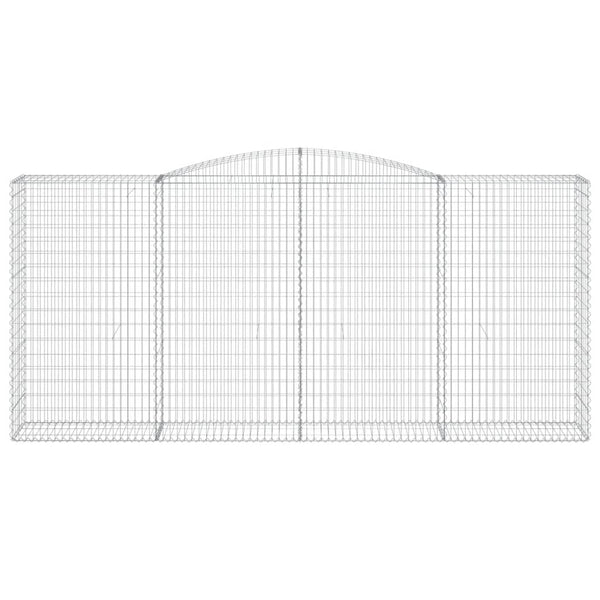 Gabionen mit Hochbogen 4 Stk. 400x50x180/200cm Verzinktes Eisen