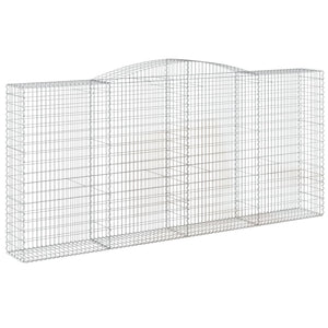 Gabionen mit Hochbogen 6 Stk. 400x50x180/200cm Verzinktes Eisen