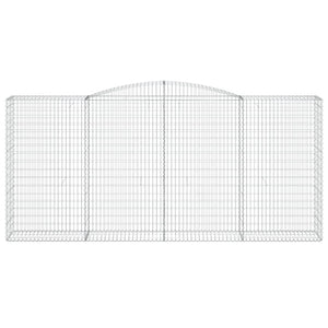 Gabionen mit Hochbogen 6 Stk. 400x50x180/200cm Verzinktes Eisen
