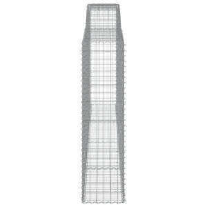 Gabionen mit Hochbogen 8 Stk. 400x50x180/200cm Verzinktes Eisen