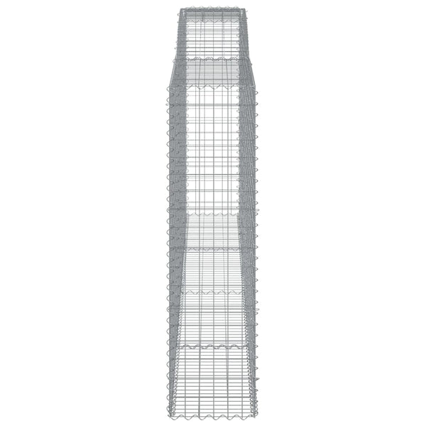 Gabionen mit Hochbogen 9 Stk. 400x50x180/200cm Verzinktes Eisen