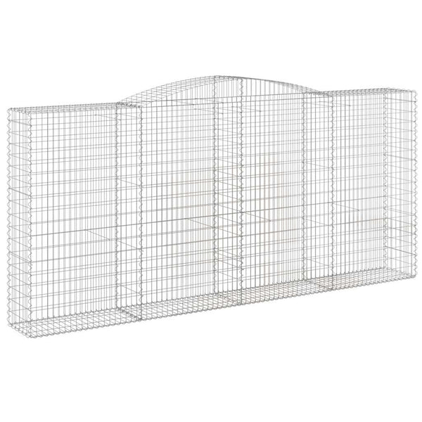 Gabionen mit Hochbogen 10Stk. 400x50x180/200cm Verzinktes Eisen