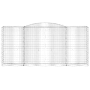 Gabionen mit Hochbogen 10Stk. 400x50x180/200cm Verzinktes Eisen