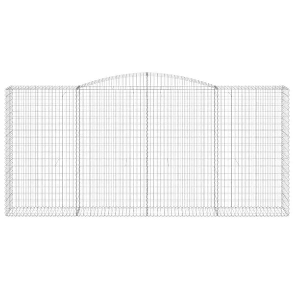 Gabionen mit Hochbogen 10Stk. 400x50x180/200cm Verzinktes Eisen