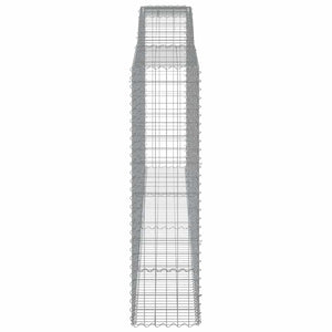 Gabionen mit Hochbogen 10Stk. 400x50x180/200cm Verzinktes Eisen