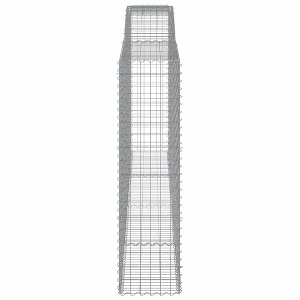 Gabionen mit Hochbogen 10Stk. 400x50x180/200cm Verzinktes Eisen