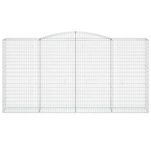 Gabionen mit Hochbogen 2 Stk. 400x50x200/220cm Verzinktes Eisen