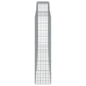 Gabionen mit Hochbogen 2 Stk. 400x50x200/220cm Verzinktes Eisen