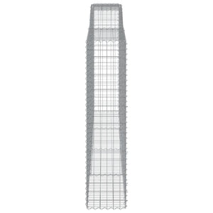 Gabionen mit Hochbogen 4 Stk. 400x50x200/220cm Verzinktes Eisen
