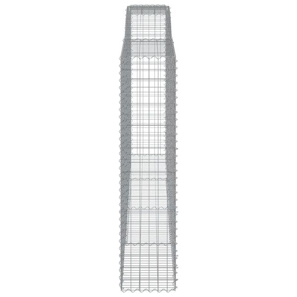 Gabionen mit Hochbogen 4 Stk. 400x50x200/220cm Verzinktes Eisen
