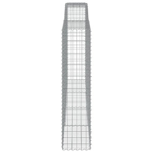Gabionen mit Hochbogen 6 Stk. 400x50x200/220cm Verzinktes Eisen