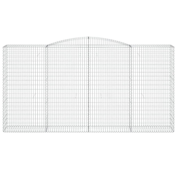 Gabionen mit Hochbogen 7 Stk. 400x50x200/220cm Verzinktes Eisen