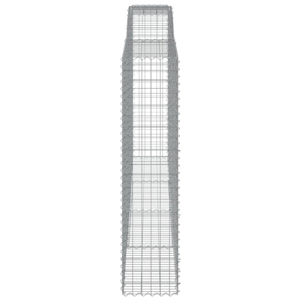 Gabionen mit Hochbogen 8 Stk. 400x50x200/220cm Verzinktes Eisen