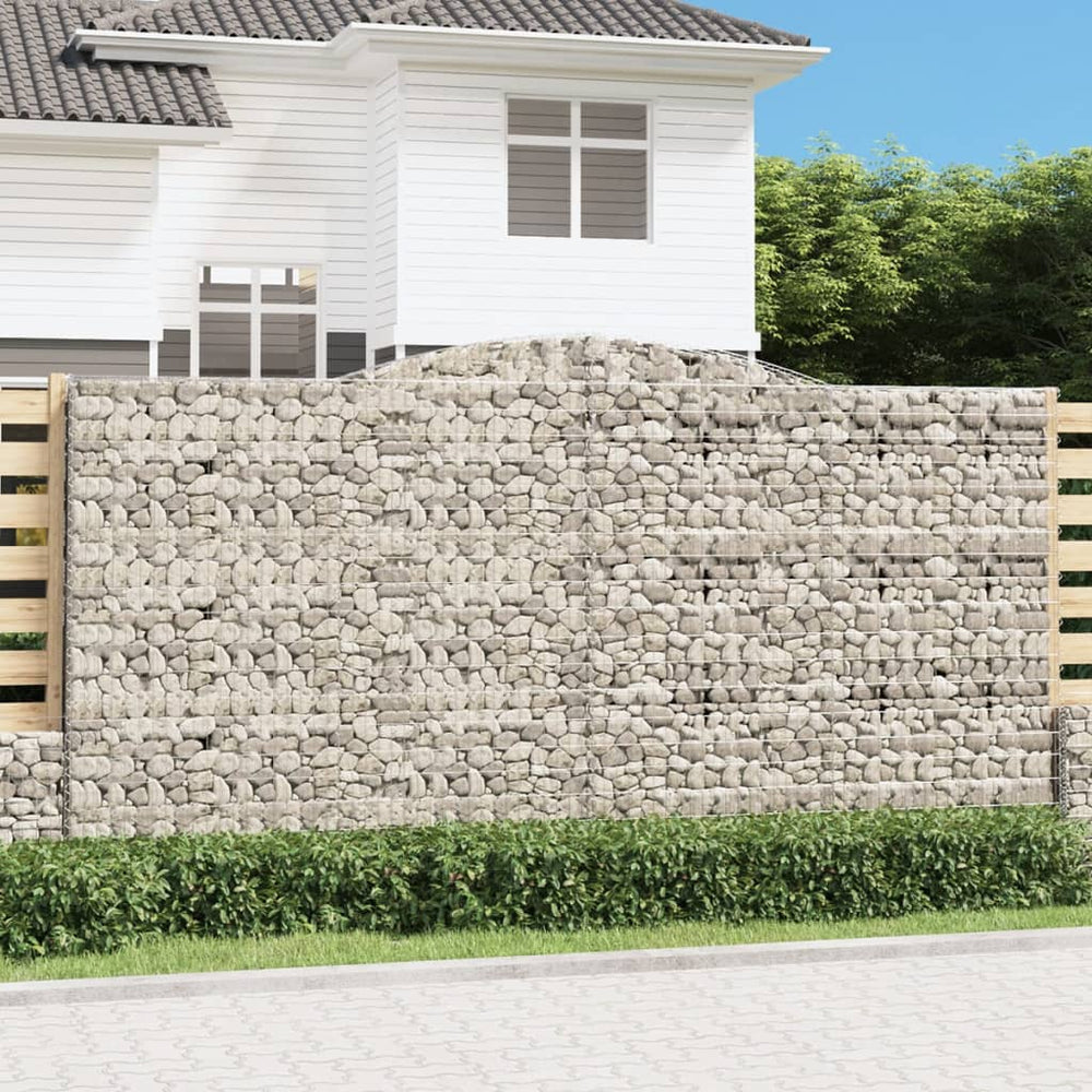 vidaXL Gabions à arche surélevée 9 pcs 400x50x200/220cm Fer galvanisé
