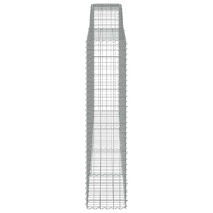 Gabionen mit Hochbogen 10Stk. 400x50x200/220cm Verzinktes Eisen