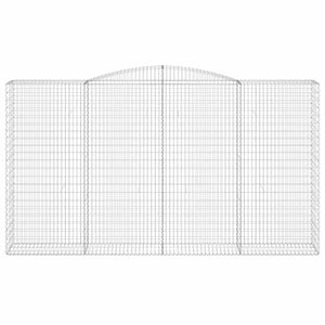 Gabionen mit Hochbogen 5 Stk. 400x50x220/240cm Verzinktes Eisen