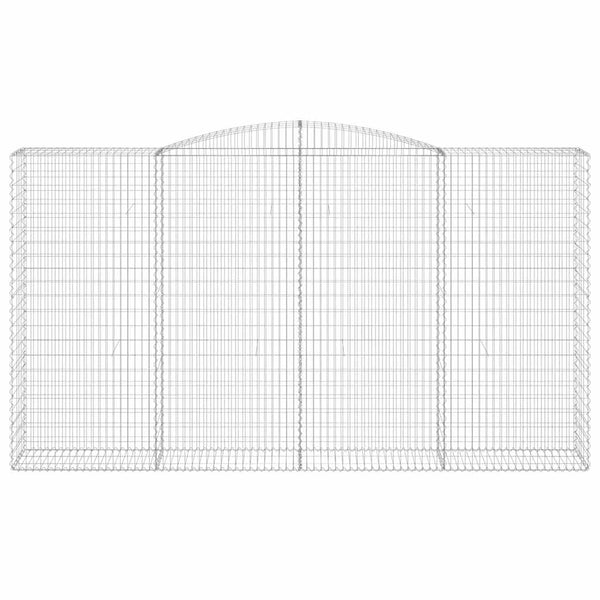 Gabionen mit Hochbogen 5 Stk. 400x50x220/240cm Verzinktes Eisen