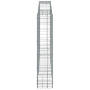 Gabionen mit Hochbogen 5 Stk. 400x50x220/240cm Verzinktes Eisen