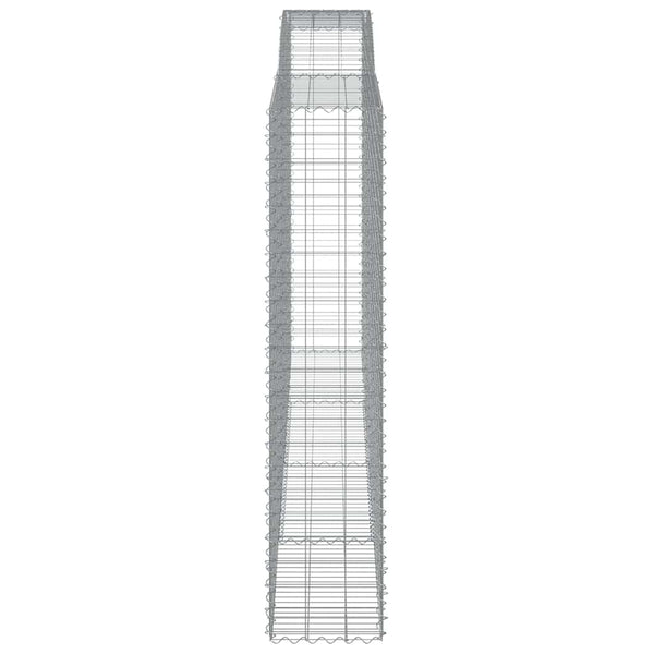 Gabionen mit Hochbogen 5 Stk. 400x50x220/240cm Verzinktes Eisen