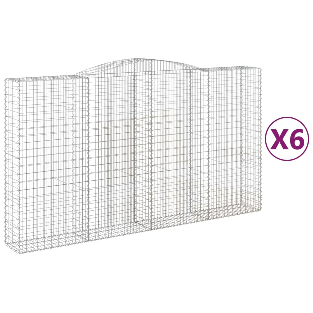 vidaXL Gabions avec arc en forme de dôme 6 pcs. 400x50x220/240 cm Fer galvanisé